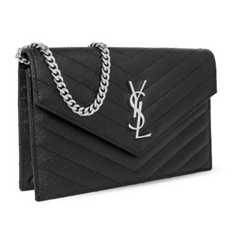 ysl wallet silver